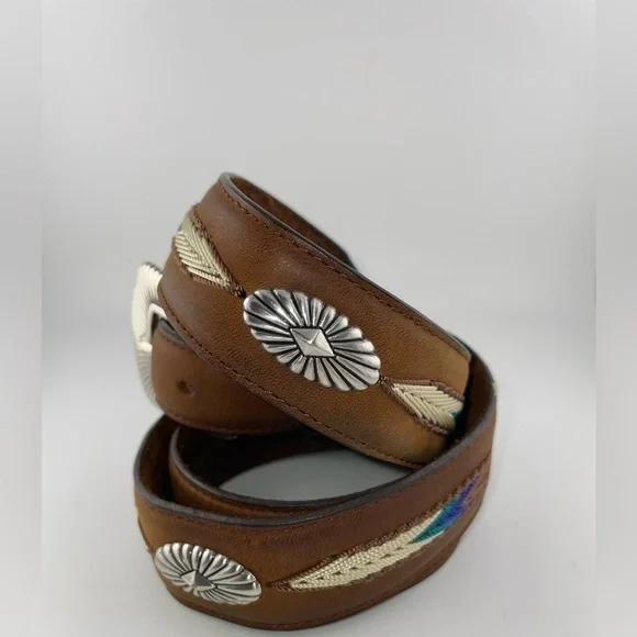 Tony Lama Mens The Duke Center Applique Brown Western Belt 40​​​​​​​​​​​​ - Picture 4 of 10